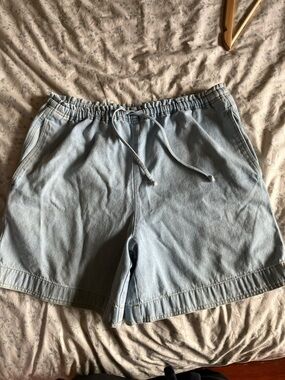 Classic Elements Light Blue Denim Drawstring Shorts